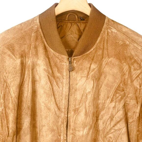 Roundtree & Yorke | Tan Suede Leather Bomber Jacket Size L | EUC - Picture 4 of 12